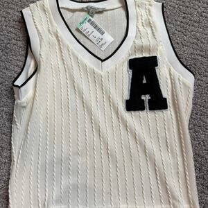 Papaya white sweater vest with